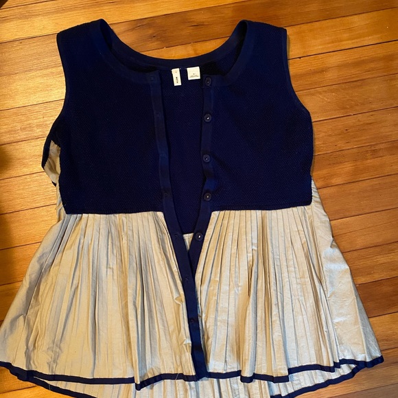 Anthropologie sweater sleeveless pleated top M - Picture 7 of 9